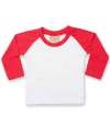 LW025 L/Sleeve Baseball T Shirt White / Red colour image